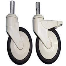 BRUSH HOUSE Round ABS and Mild Steel Hospital Bed Castor Wheel, Size: 100Mm pack of 2