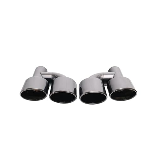Tuyau d'échappement pour Classe C en acier inoxydable double sortie ovale noire 63mm
