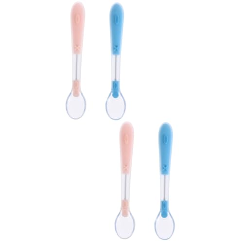 Toyvian 2 Juegos Cuchara De Silicona Tenedores De Comedor Para Bebe Cubiertos De Bebe Cuchara Para Bebe Cuchara De Bebe Cubiertos Para Niños Gel De Sílice Blue 2 Piezas * 2