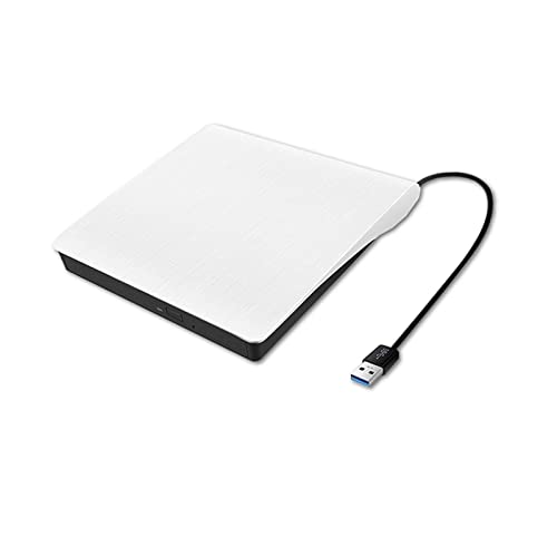 Graveur CD externe USB 3.0 blanc et lecteur DVD mince pour PC portable