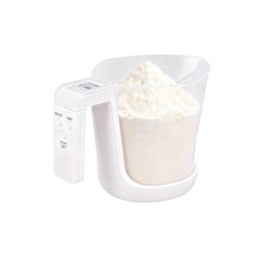 Bilancia Da Cucina Digitale E Misurino, Con Funzione Timer Integrata, 21,5x14,3x15 Cm, Bilancia Da Cucina Digitale LCD, Caraffa Graduata Intelligente, Display LCD Trasparente, Per Bevande, Dessert, Co