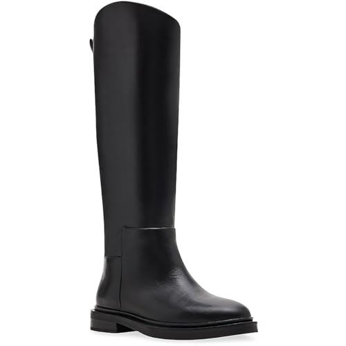 Steve Madden Women's Gaige Knee High Boot, Black Leather, 6