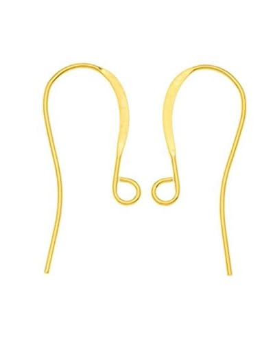 20pcs Adabele Real Yellow Gold Plated Sterling Silver 18mm French Fish Earring Hooks Ear Wire (Wire 0.6mm/22 Gauge) for DIY Earrings Jewelry Making SS217-G