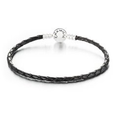Chamilia - chamilia bracciale per charms in pelle nera e argento 925 20 cm 1030-0126 - 303439798021
