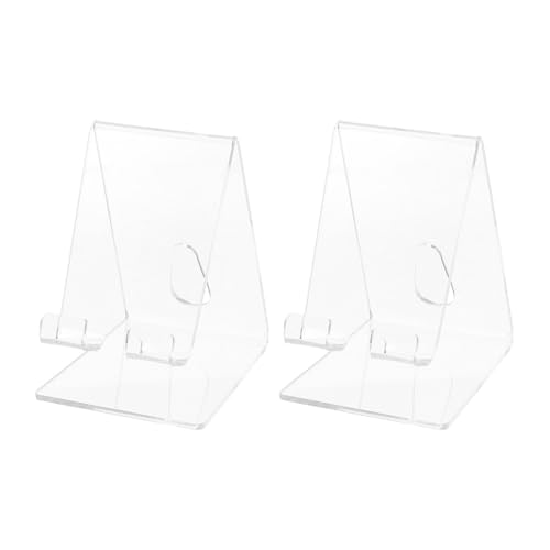 Ipetboom Soporte Acrílico Transparente para Teléfono Móvil 2 Piezas Soporte de Escritorio Inclinado para Celular Exhibidor para Mostrador y Vitrina Organizador Práctico para Uso