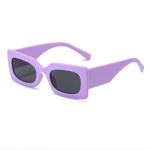 Lunettes de soleil rectangulaires rétro orange et vert pour femmes et hommes