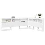 vidaXL Tête de lit de Rangement Blanc 160 cm Bois d'ingénierie, Tête de lit, Design Moderne, Solutions de Rangement, rectangulaire, Ample, Meuble Contemporain, organisateurs de Chambre
