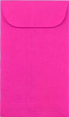 LUXPaper #5 1/2 Coin Envelopes | 3 1/8" x 5 1/2" | Bright Fuchsia | 24lb. Text | 50 Qty