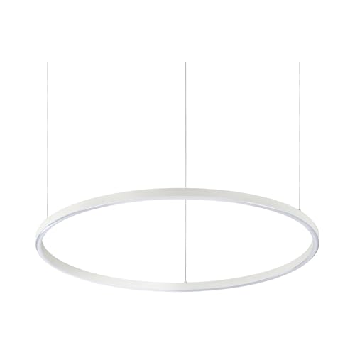 Plafonnier LED rond 70cm Ideal Lux ORACLE Slim blanc pour éclairage séjour moderne