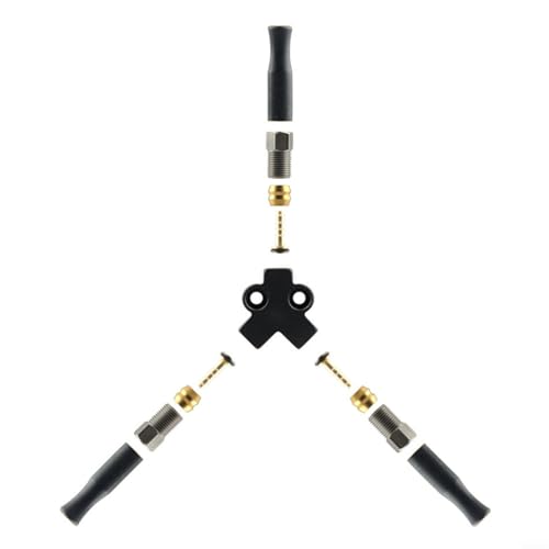 Glomc Hydraulischer Bremsen-Splitter-Adapter, 1-zu-2 CNC-gefrästes Aluminium-Verteilerventil, für Fahrrad- und Motorrad-Mineralöl- und DOT-Bremssysteme (A)