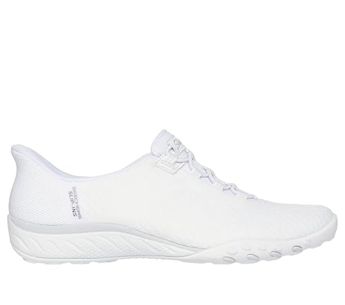 Skechers Modern Comfort Women's Women's Breathe Easy-Knitty Waves Hands Free Slip-Ins Sneaker, White, 112