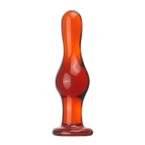 WLKJPP Godemiché Anal en Verre avec Grosses Perles Anales Transparentes, Plug Anal en Verre de Cristal, Dilatateur D'anus, Massage de la Prostate, Point G, Jouet Sexuel de Masturbation,Orange