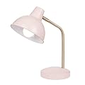 Globe Electric 67339 16 Inch Pink Desk Lamp with Gold Arm, in-Line On/Off Switch, Reading Light, Ideal for Bedroom, Dorm and Office