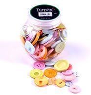 Assorted Mix of Buttons In Different Sizes And Colours In A Jar