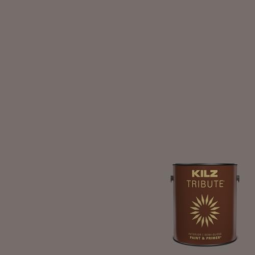 KILZ TRIBUTE Paint & Primer, Interior, Semi-Gloss, Acoustic Brown, 1 Gallon