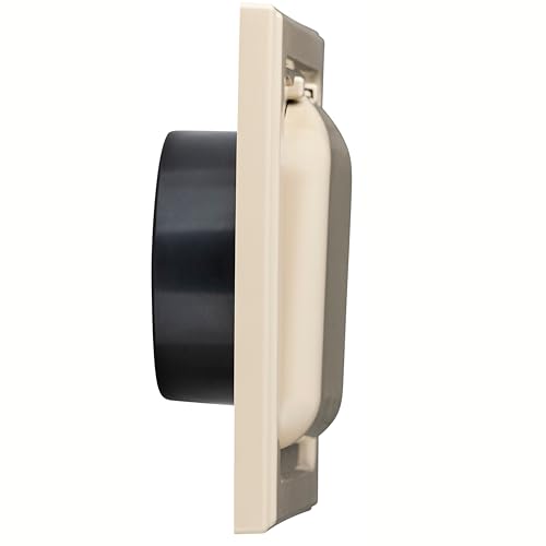 Image of NO-PEST VENT Dual Door Dryer Vent Cover 4 Inch Outdoor, Made in USA, Highest UV-Resistant Plastic, No Lint-Collecting Screen (Tan, 4 inch Plastic Vent With Collar)
