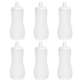 Generico Bottiglie a pressione per condimenti,6 Pezzi Trasparenti Anti-perdita - Contenitore per alimenti da 500ml per cucina - per Ketchup Sciroppo Olio Miele Picnic Campeggio BBQ