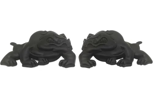 Image of 2pcs Bulldog Side Left and Right Car Truck Metal Emblems 3D Badges Decals (Black)