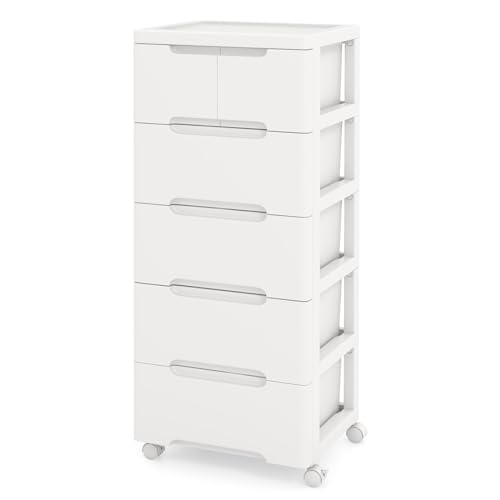 LOKO 6-Drawer Plastic Rolling Storage Cart, Mobile Storage Cabinet with