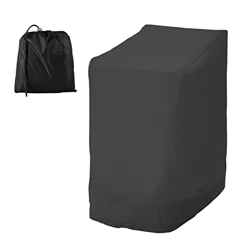Garden Stacking Chair Cover Waterproof 210D Oxford Fabric Reclining Anti-UV Heavy Duty Patio Chair Cover with Air Vents Furniture Protective Covers for Outdoor Patio Garden 25.5''L x 33.5''D x 45''H