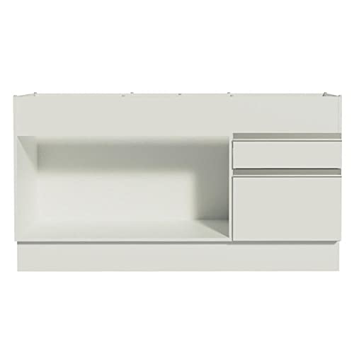 Balcão de Pia Madesa Glamy 150 cm 2 Portas e 2 Gavetas (Sem Tampo e Pia) - Branco