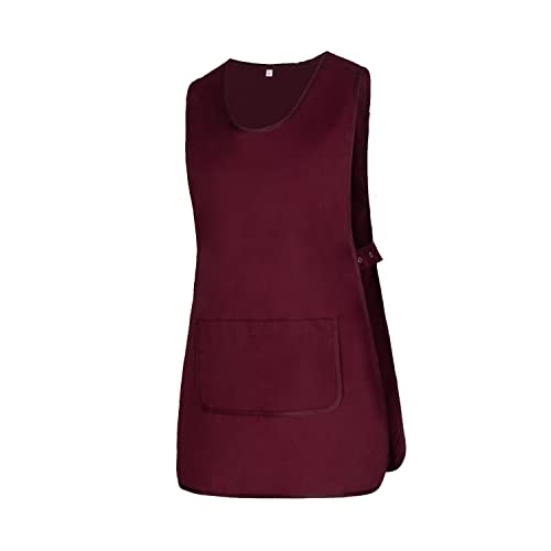 MISEMIYA Grembiuli da Chef BZZ-868 Pantaloni per Uniforme Sanitaria, Granato
