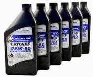OEM Mercury Racing 4-Stroke Engine Oil SAE 25W-50 Synthetic Blend Case 6 Quarts