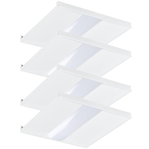Image of Cortelco 2x2 LED Troffer Light,4 Colo Options 3000K-5000K,40W /35W /30W /25W /20W,Up to 6000 Lumens,0-10V Dimmable Drop Ceiling Panel,100-277V,ETL & DLC Listed,Commercial Grade,4 Pack