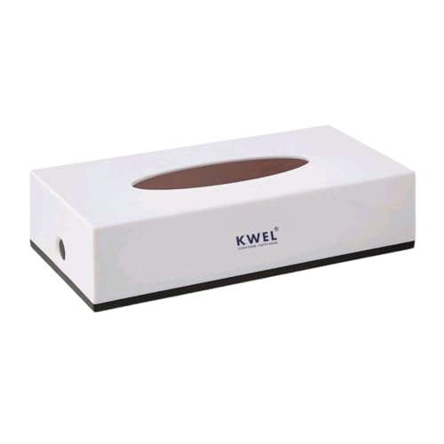 Image of KWEL ABS-Plastic Heavy Duty Table Top Dispenser with Lock for Home Office Bathroom (Free 100 Tissue Pcs) (White Color)