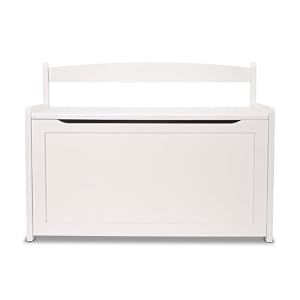 Melissa & Doug Wooden Toy Chest – White Furniture for Playroom – Kids Toy Box, Wooden Storage Organizer, Children’s Furniture