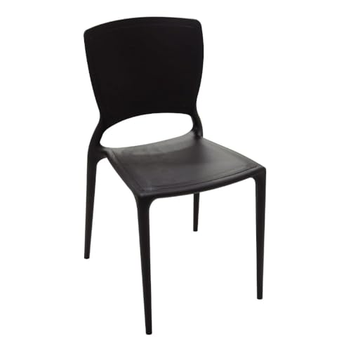 Cadeira Tramontina Sofia Encosto Fechado em Polipropileno Preto