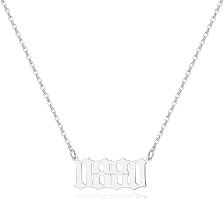 Angel Number Necklace For Women, 18K Gold Plated 000 111 222 333 444 555 666 777 888 999 Necklace Numerology Jewelry