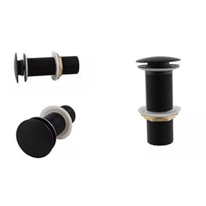 24x7 eMall Brass Full Threaded Pop Up Waste Coupling Brass Top (Black - 6 Inches)