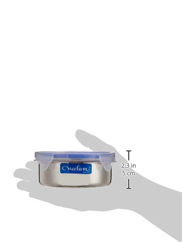 Image of neelam Stainless Steel 26 Gauge, Leak Lock Container with Plastic Lid, Utility Canisters, Storage Containers, Ideal for Storing Food, Perfect for Daily Uses, Durable & Elegant Storage, 400 ml