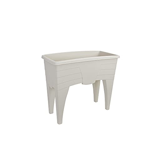 Serinova Jardinera Crecimiento Huerto, Jardinera Alta con Patas, 76 cm Largo, Capacidad 60 LTS, Huerto Urbano (Blanco)