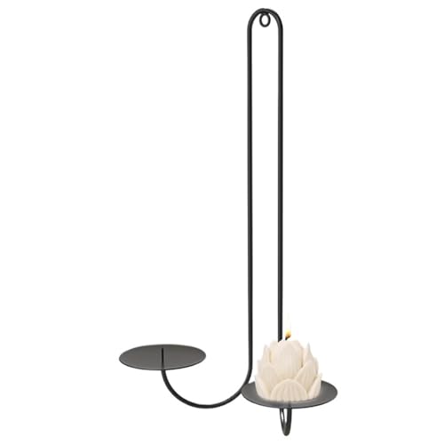 Candelabros de pared negros que crean un ambiente cálido y elegante en tu salón, pack de 2