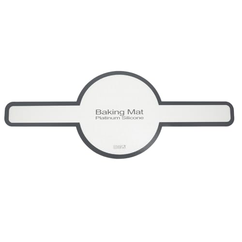 Operitacx Silicone Baking Mat for Oven Bread Baking Non- Stick Dough Rolling Pad with Long Handles Reusable Table Sheet White Black