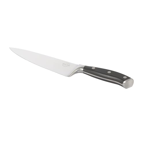 Sur La Table Kitchen Essential Tasting Kitchen German Steel Chef’s Knife, 8-Inch Stainless Steel Blade – Professional Kitchen Knife with Black Handle and Forged Full Tang by Sur La Table - Used condition - US$18.21