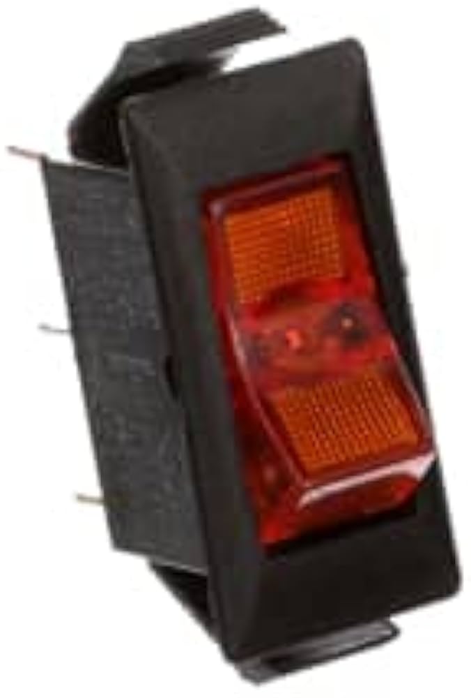 5 Interruttori A Dondolo Illuminati Swann Industries &ndash; SPST 125V 15A, Luce Ambra, Per Pannello