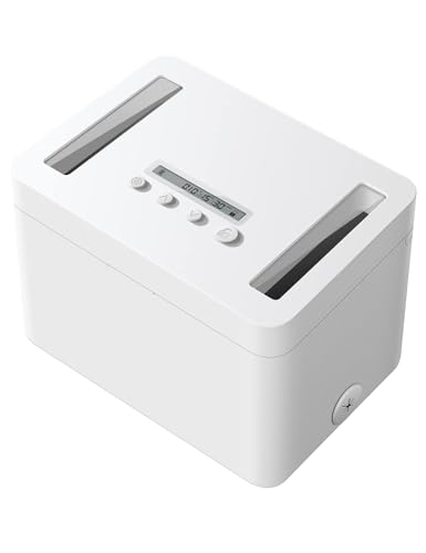 VAYDEER - Contenedor de bloqueo de tiempo de metal, caja de bloqueo de tiempo para teléfono móvil, refrigerios, alcohol u otras tentaciones no deseadas. tiempo blanco de tamaño mediano.