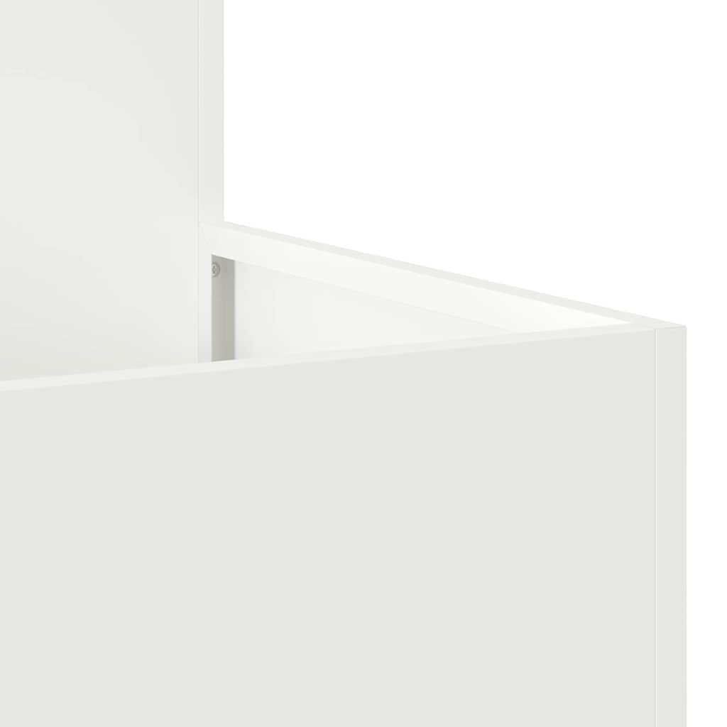 Maceta de metal rectangular moderna, blanca, 80 x 80 x 48 cm, maceta de jardín de acero con fondo abierto para un buen drenaje de agua y plantas saludables, construcción duradera para terraza