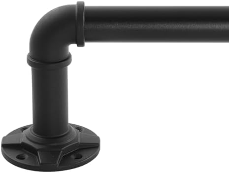 Industrial Curtain Rod Adjustable 1 Inch Black Curtain Rods for Windows 36 to 72 Inch - Perfect Indoor/Outdoor, Room Divider Curtain Rod (30-72