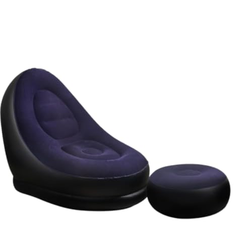 Image of Inflatable Recliner Sofa with Air Pump for Ultimate Relaxation - Purple (Pack of 1) | Inflatable Lounge Chair with Footstool, Durable Material, Lightweight & Portable, Ideal for Home