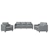vidaXL Ensemble de Canapés avec Coussins 3 pcs, Canapés avec Accoudoirs et Dossier, Ensemble de Meubles, Mobilier de Salon, Moderne, Gris Clair Tissu