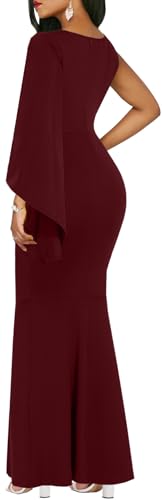 ZonJie Women's Formal Dress Sexy Elegant Short Sleeve Off Shoulder Bodycon Long Evening Party Wedding Guest Dresses2