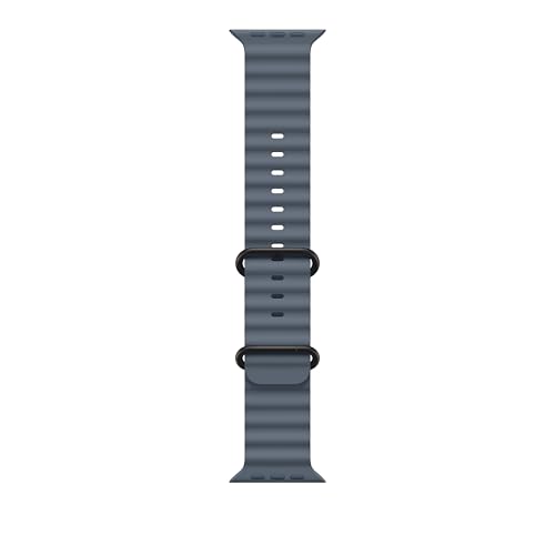 Apple Watch Band - Ocean Band - 49mm - Anchor Blue - One Size - Black Titanium Finish