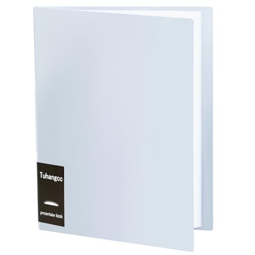 Image of Tuhangcc Art Portfolio 8.5 inchx11 inch,-Heavy DutyDisplay Book Folder with Clear Sheet Protectors,Displays40Pages, Presentation Book for Artwork, DocumentOrganizer (Sliver, 1 Pack)