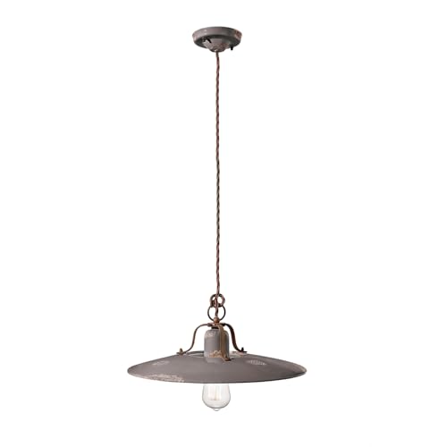 Suspension Ferroluce D.40 Country : Le luminaire vintage taupe contre l'éclairage agressif