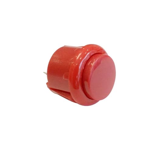 24mm Buckle button switch Arcade fighting machine button Fighting machine button switch button IINKUEYK(Rot)