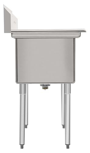 Image of KoolMore 42 in. 18-Gauge 2-Compartment Commercial Sink with Backsplash, Bowl dimensions 18 inchx24 inchx14 inch in Stainless-Steel (KM-SB182414-N3)